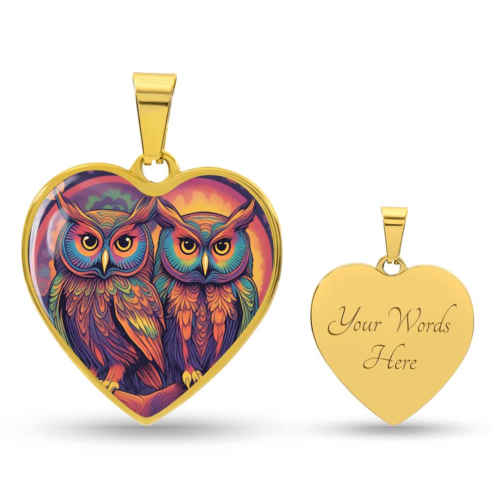 Soulmate Owls Necklace - Colorful Owl Pendant - Unique Gift for Best Friends