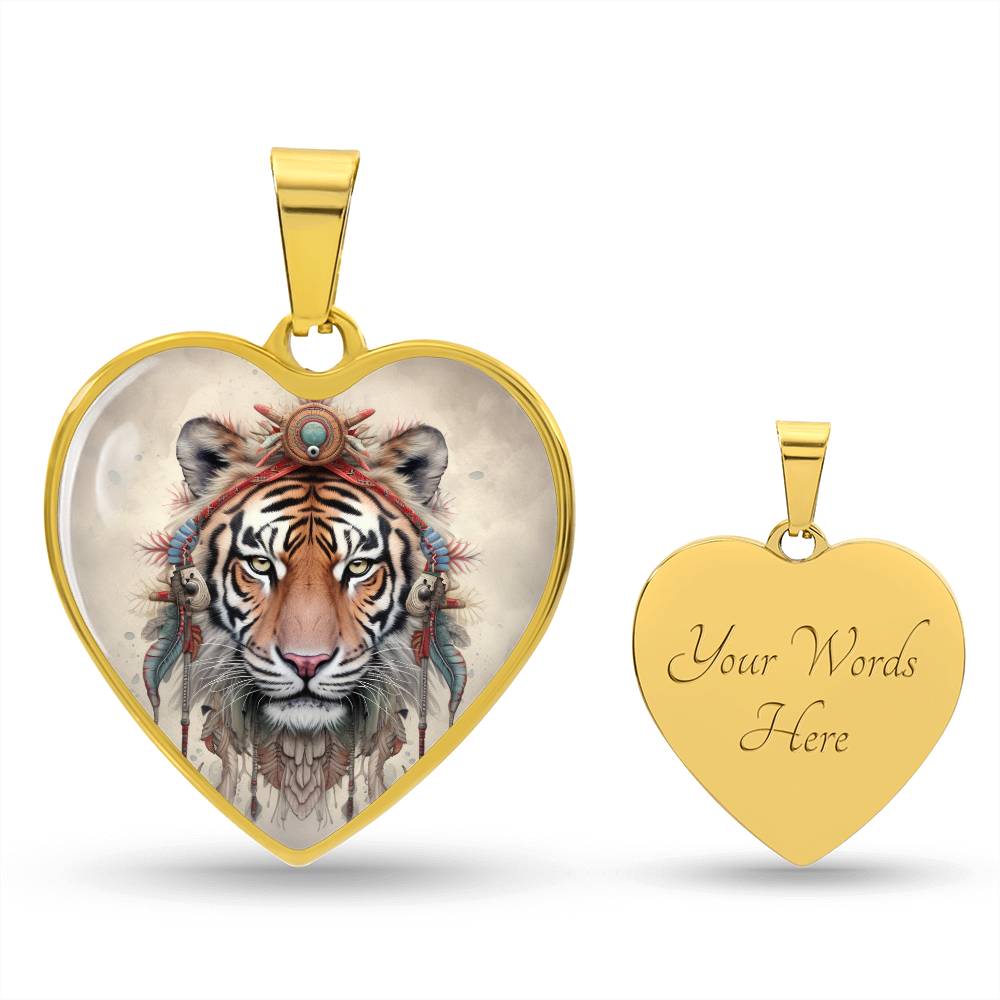 Tiger Heart Pendant Necklace - A Symbol of Strength and Beauty - Cranberry Lake Design Co.  #