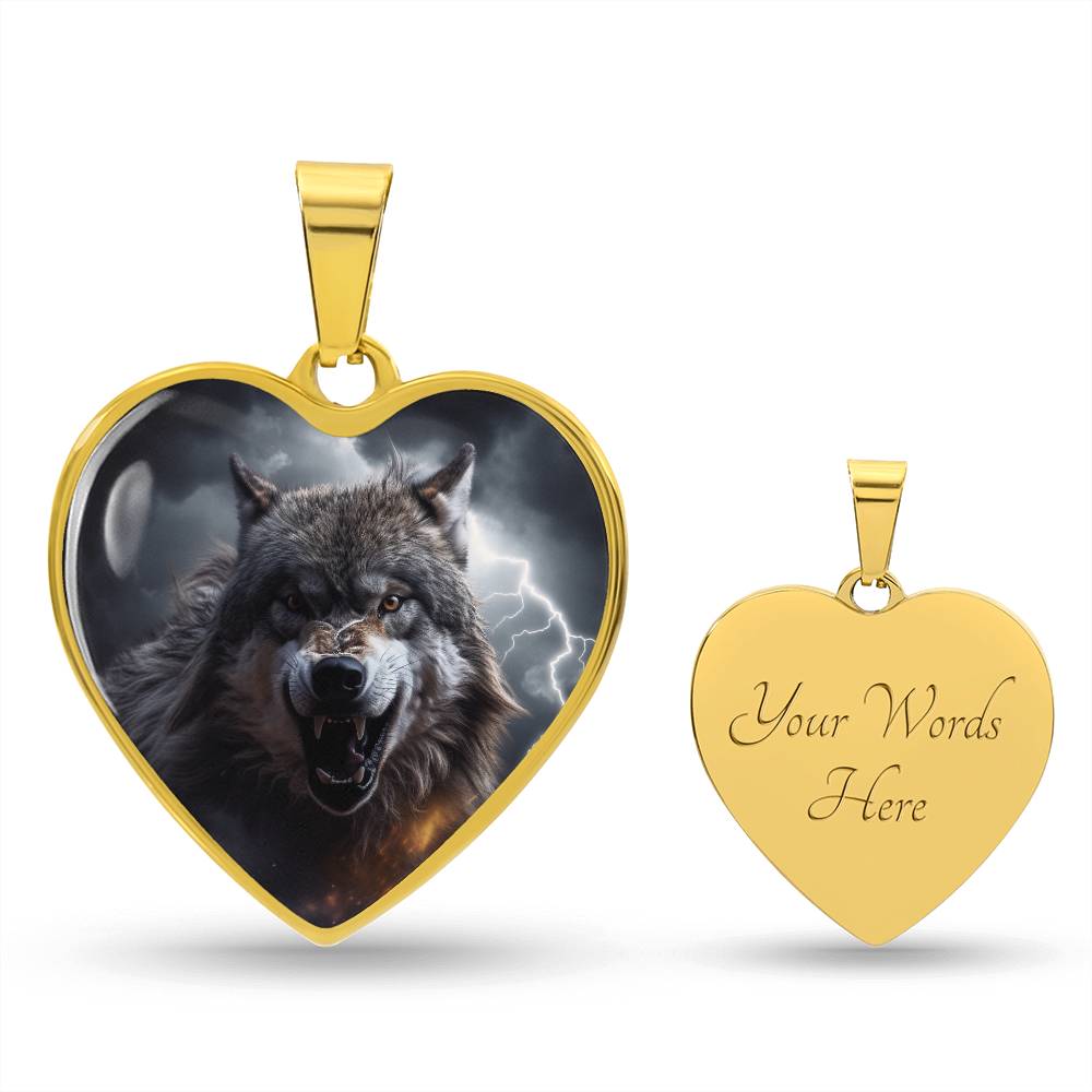 Title: Wolf Necklace, Alpha Wolf Pendant, Fierce Wolf Jewelry, Howling Wolf Necklace, Wolf Spirit Animal Necklace, Powerful Wolf Gift