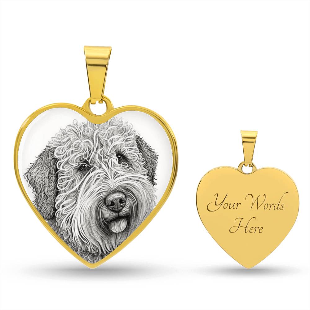 Personalized Doodle Dog Heart Necklace, Custom Pet Portrait Jewelry, Gift for Doodle Owners, Dog Mom Gift,