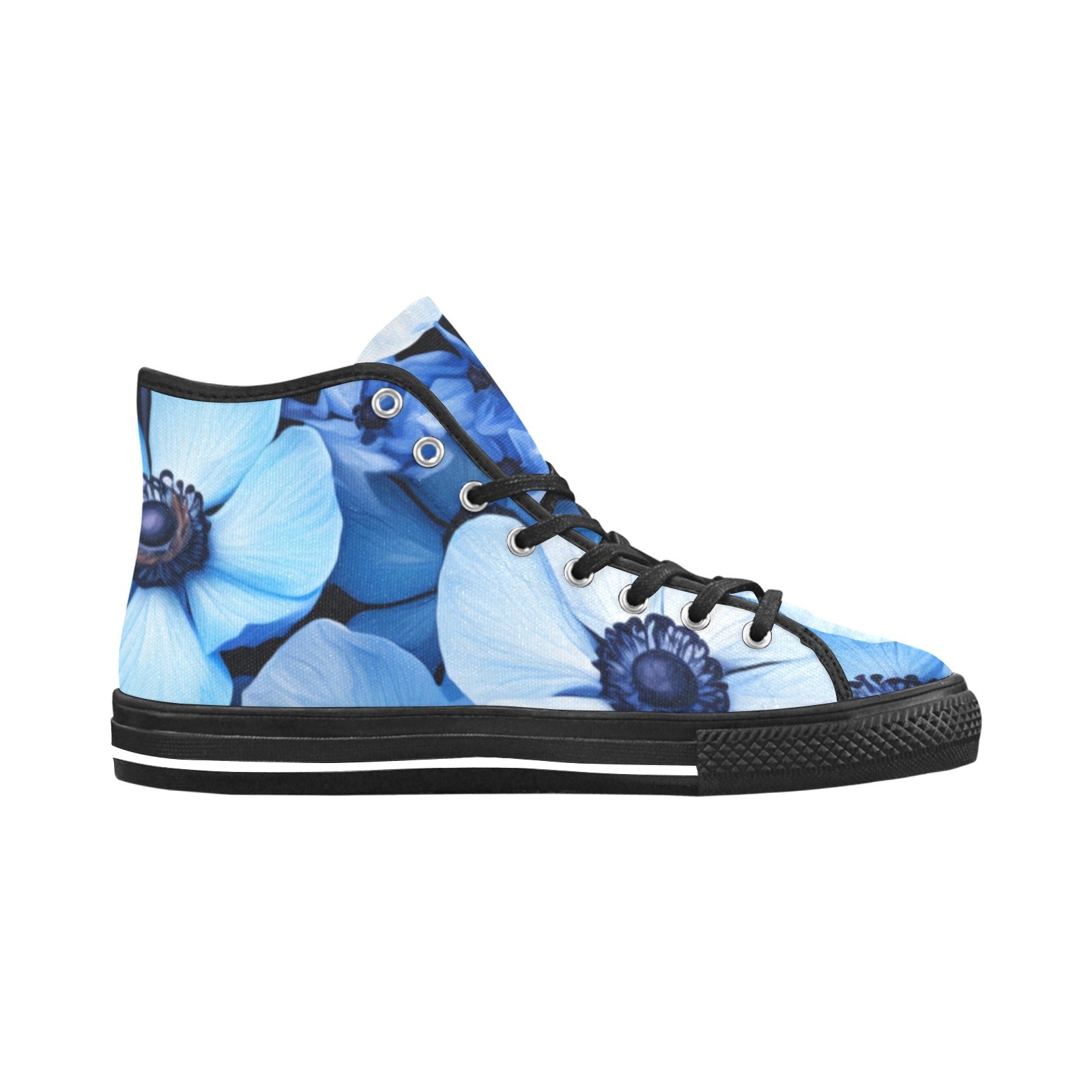 Cranberry Lake Designs Bluebell Floral High Top Canvas Women's Shoes - Cranberry Lake Design Co.  #