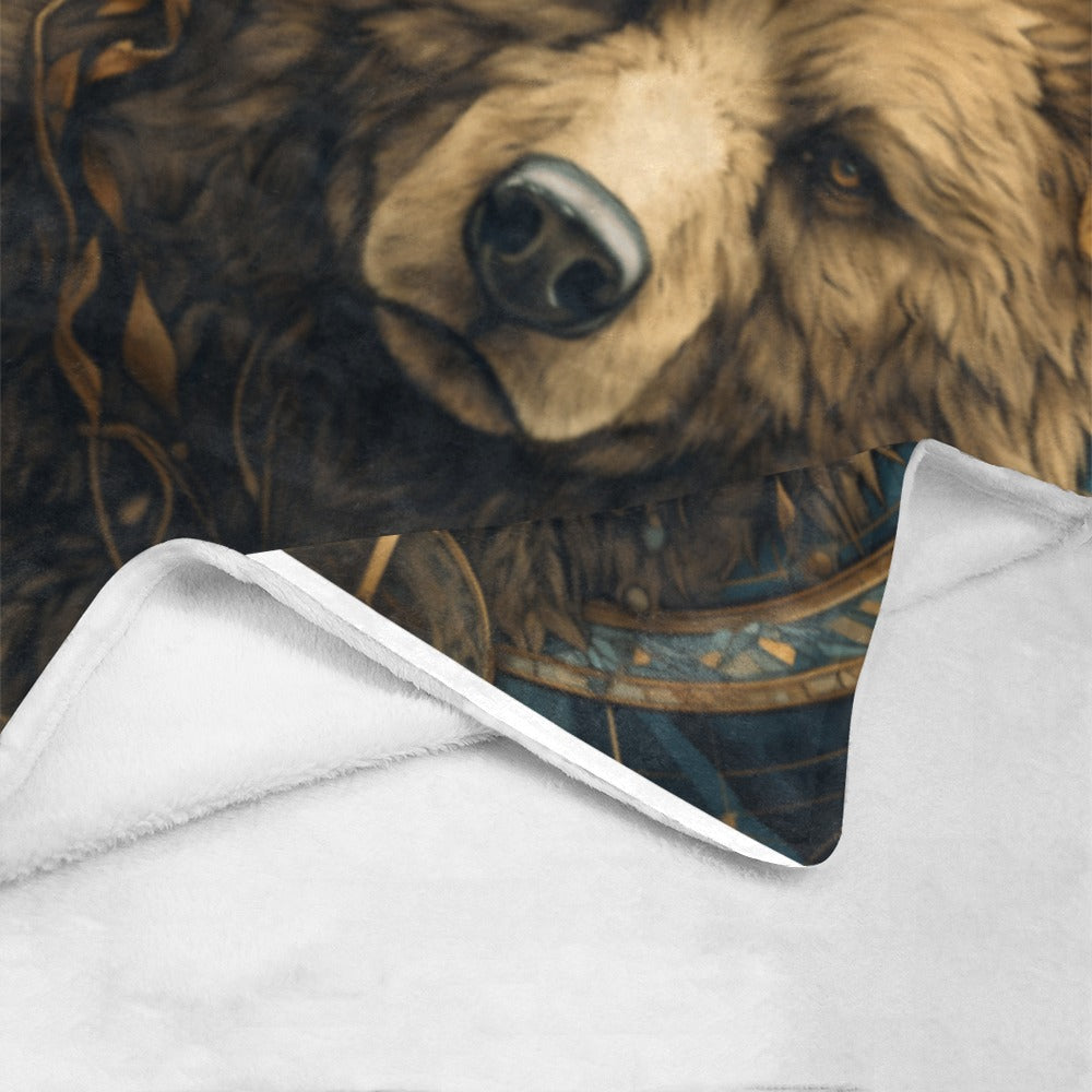 Majestic Bear Fleece Blanket - 60x80, Cozy Wilderness Animal Design