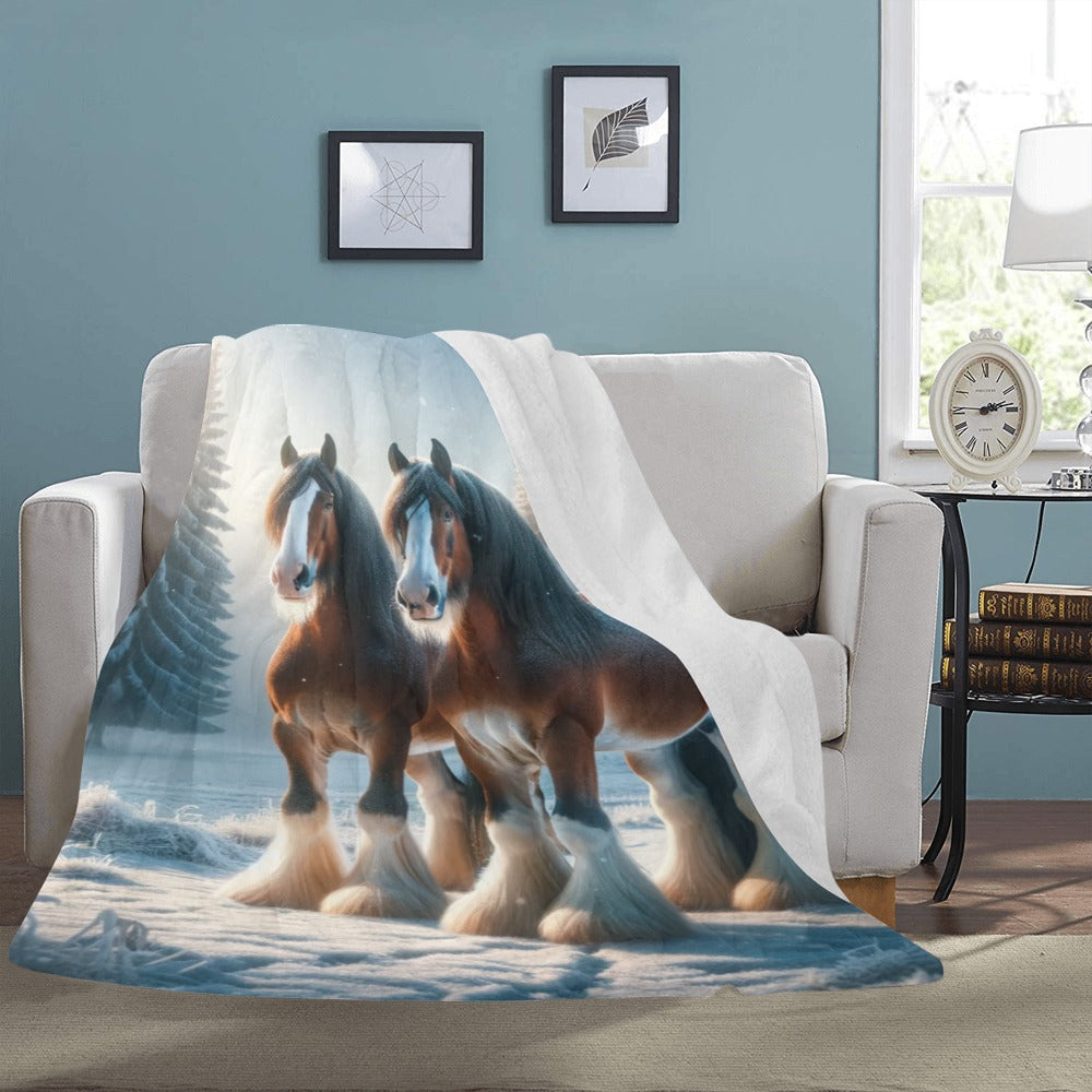 Clydesdale Horse Ultra-Soft Micro Fleece Blanket 60" x 80"