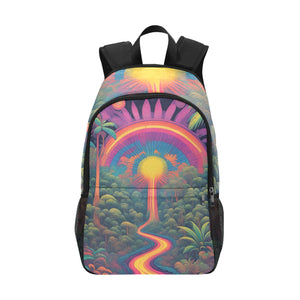 Enchanted Forest Sunset: Psychedelic Hippie Backpack - Cranberry Lake Design Co.  #