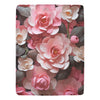 Pink Camellia Flower Throw Blanket - Cozy 60x80 Ultra-Soft Fleece Blanket with Elegant Floral Design