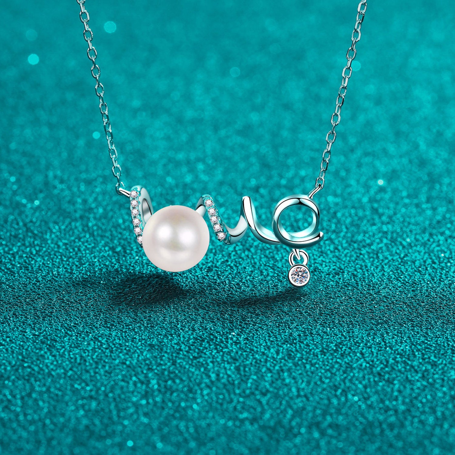 Pearl Moissanite 925 Sterling Silver Necklace