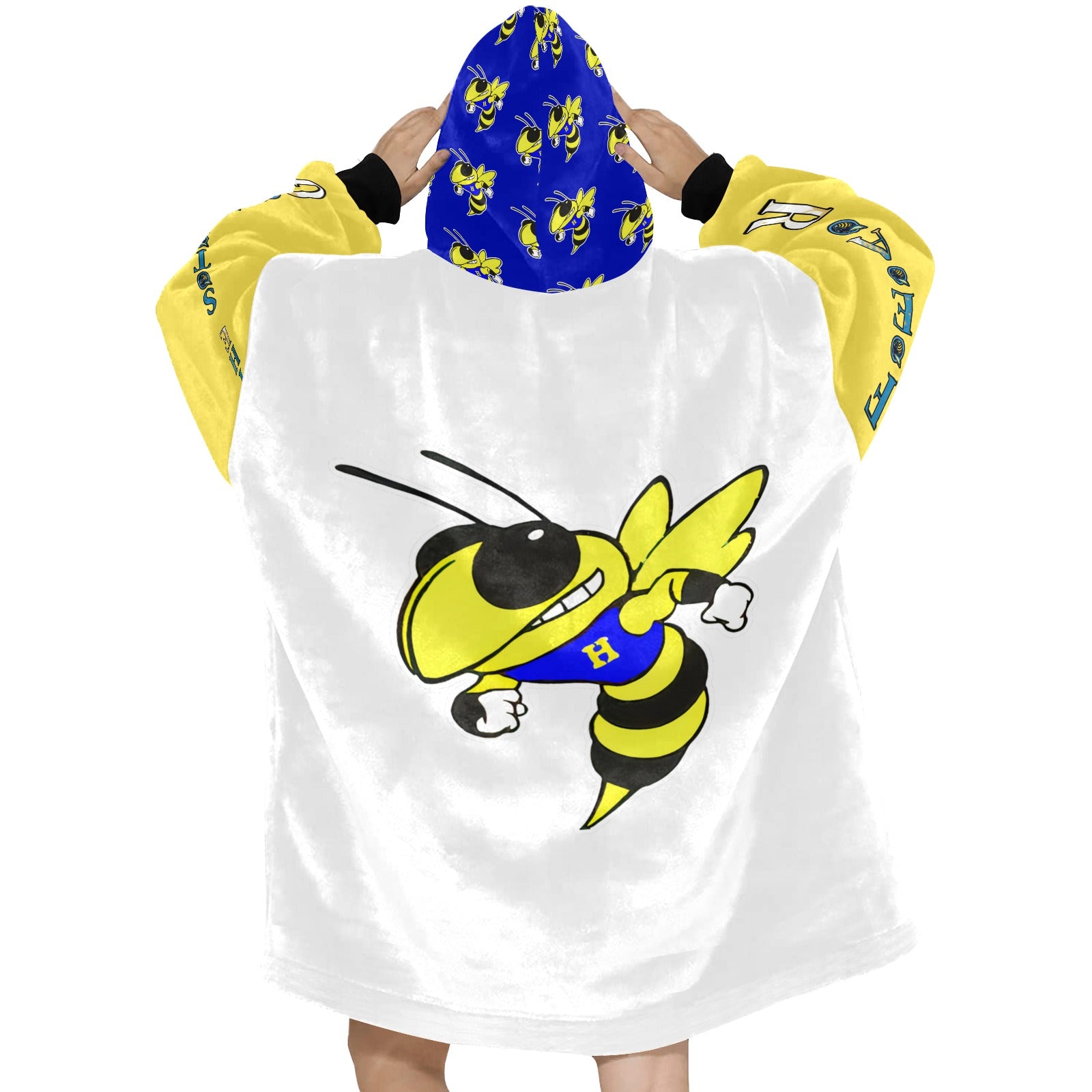 Harrison Hornets Plush Blanket Hoodie - Cranberry Lake Design Co.  #