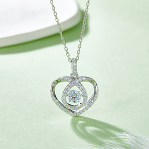 Moissanite 925 Sterling Silver Heart Shape Necklace