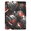 Geometric Heart Modern Fleece Blanket by Cranberry Lake Designs