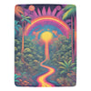 Psychedelic Jungle Tapestry Blanket - Vibrant Rainbow Forest Throw - 60x80