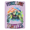 Peace, Love Turtles Purple Ultra-Soft Micro Fleece Blanket