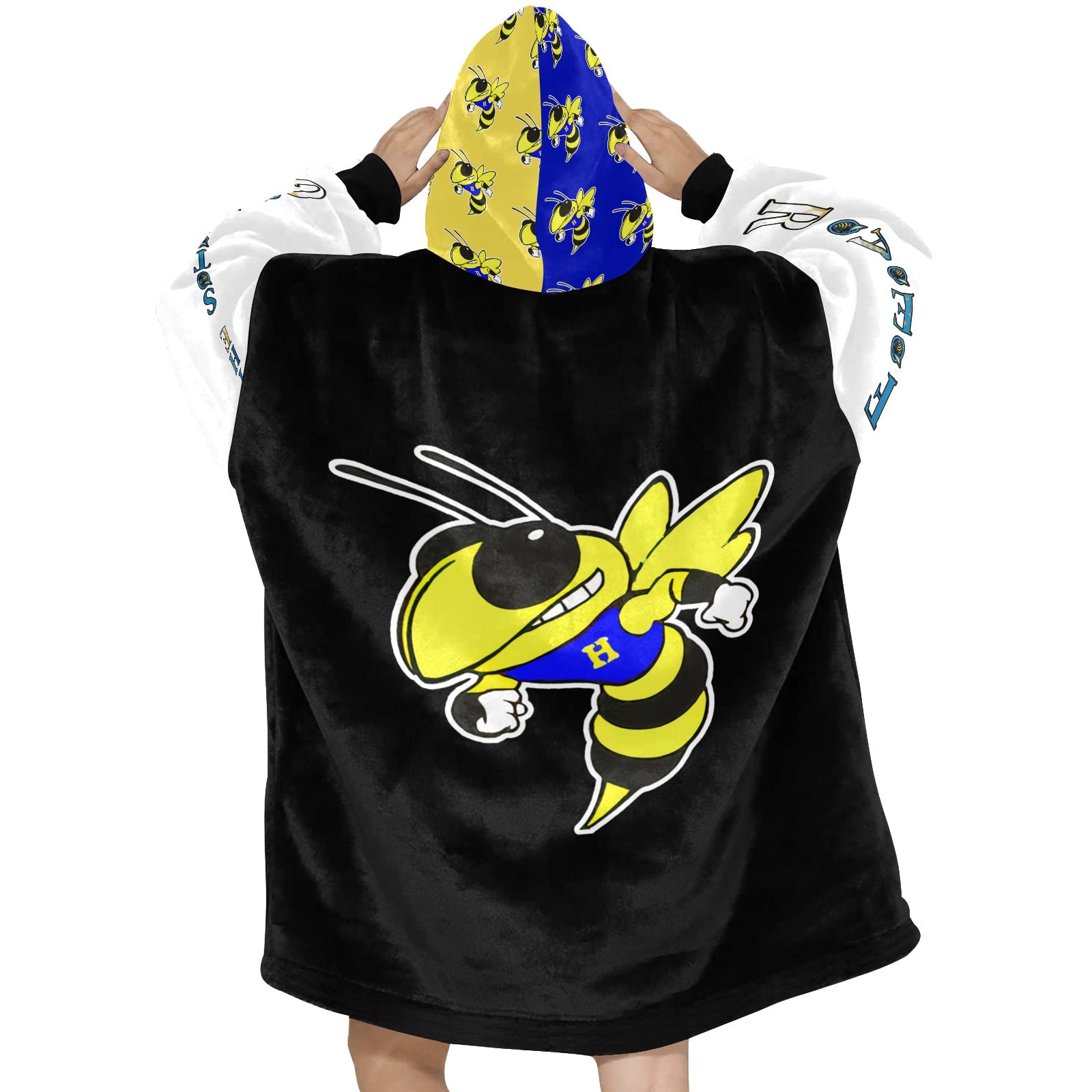 Harrison Hornets Plush Blanket Hoodie - Cranberry Lake Design Co.  #