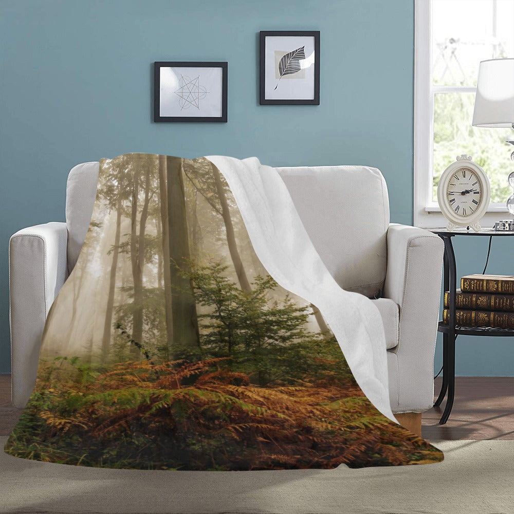 Cranberry Lake Designs Luxurious Throw Blanket in Misted Forest