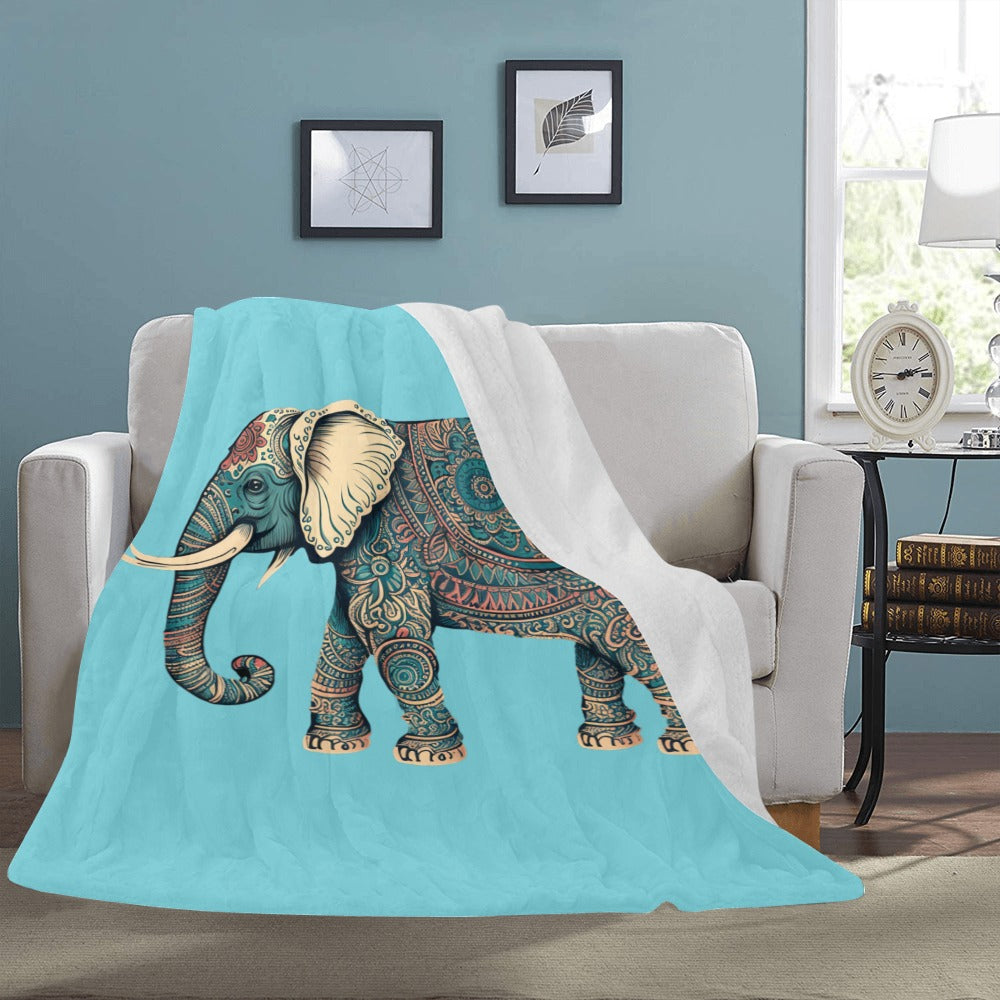 Cranberry Lake Designs Boho Elephant Ultra-Soft Micro Fleece Blanket