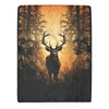 Rustic Deer Buck in The Woods Hunter Gift Cranberry Lake Designs Ultra-Soft Micro Fleece Blanket 60" x 80"