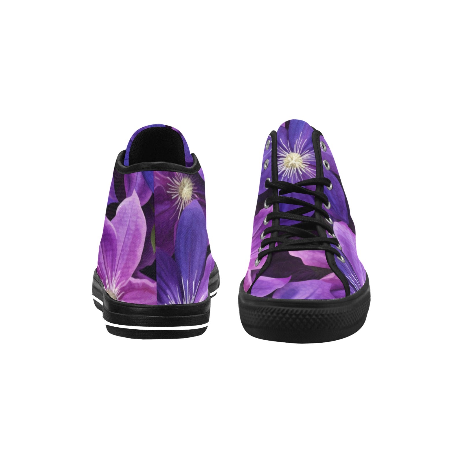 Purple Clematis High-Top Sneakers - Cranberry Lake Design Co.  #