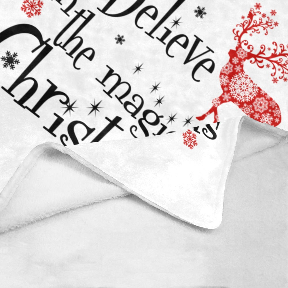 Believe in the Magic of Christmas Blanket - Festive Holiday Throw - Soft Plush - 60x80