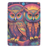 Bohemian Owl Tapestry Blanket - Colorful Psychedelic Bird Throw - 60x80