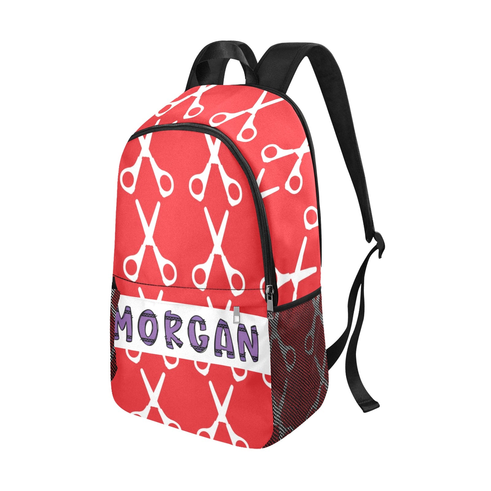 Snip and Sketch: Red and White Scissor Crayon Backpack - Cranberry Lake Design Co.  #