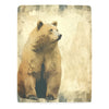 Wild Grizzly Bear Fleece Blanket - 60x80, Cozy Wilderness Animal Print