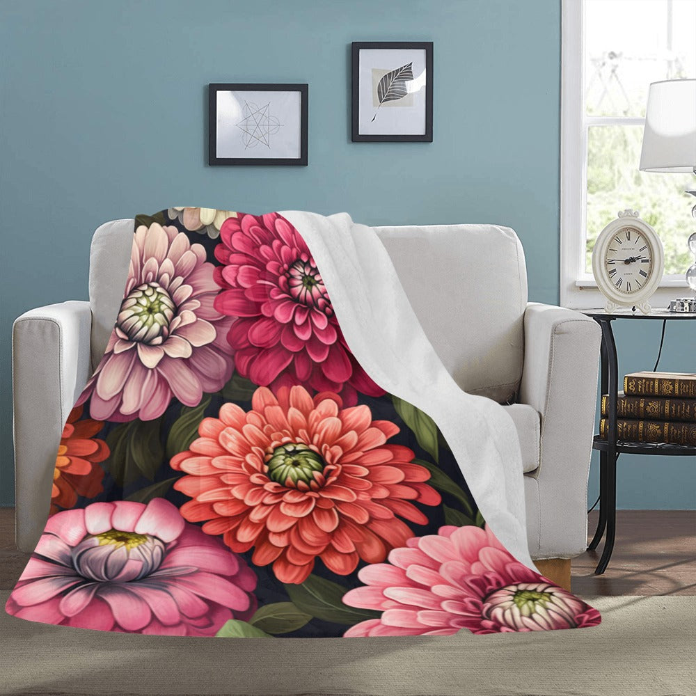 Colorful Floral Throw Blanket - Luxurious Micro Fleece for Stylish Comfort