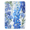 Blue Delphinium Fleece Blanket | Floral Throw Blanket | Ultra-Soft Micro Fleece | Cozy Blanket | 60x80