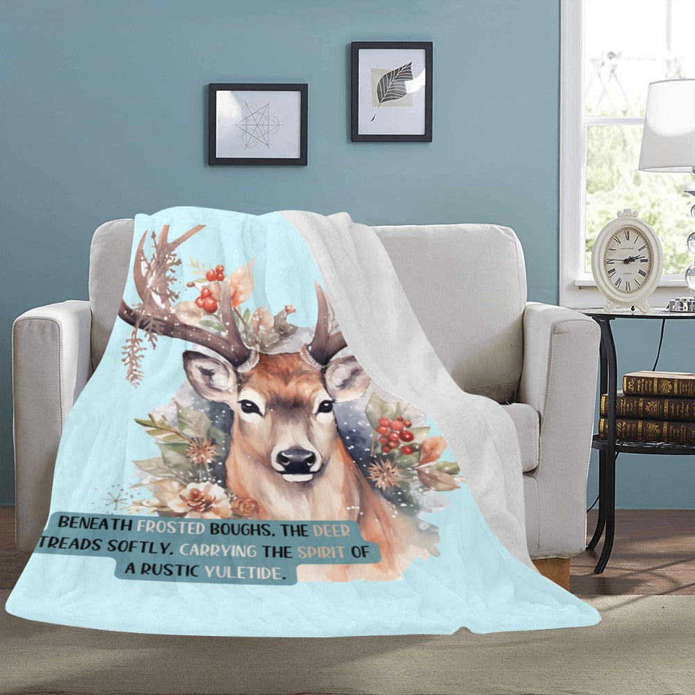 Cranberry Lake Designs Christmas Deer Saying Ultra-Soft Micro Fleece Blanket 60" x 80"