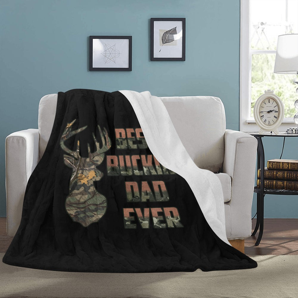 Cranberry Lake Designs Best Buckin' Dad Ever Graphic Ultra-Soft Micro Fleece Blanket 60" x 80"