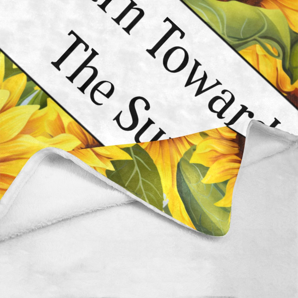 Sunflower "Turn Toward the Sun" Blanket - Inspirational Throw - Soft Plush - 60x80