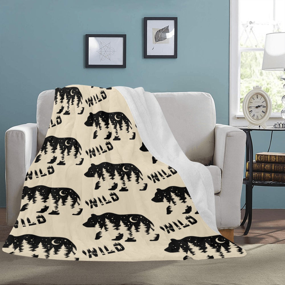 Cranberry Lake Designs Wild Bear Graphic Ultra-Soft Micro Fleece Blanket