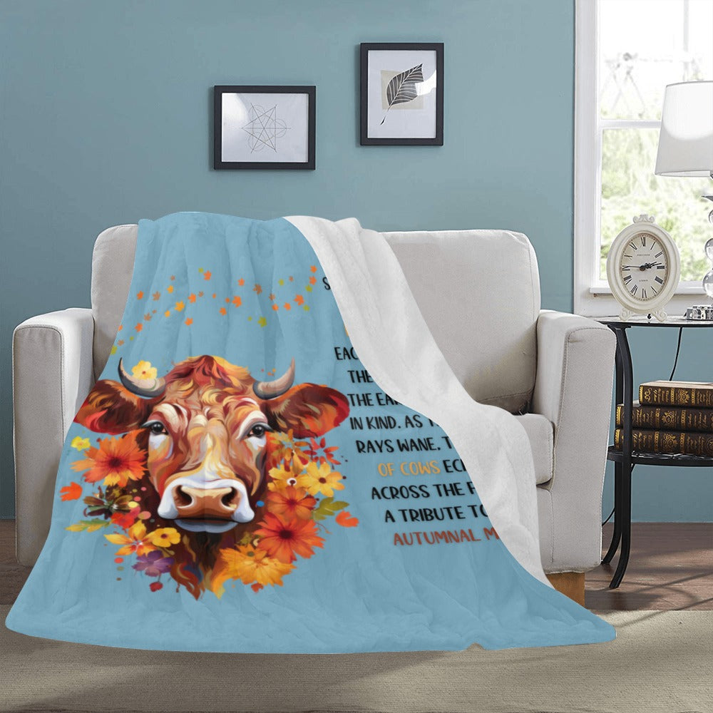 Cow Saying Fall Leaves Ultra-Soft Micro Fleece Blanket