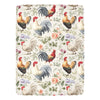 Rustic Rooster & Floral Micro Fleece Blanket