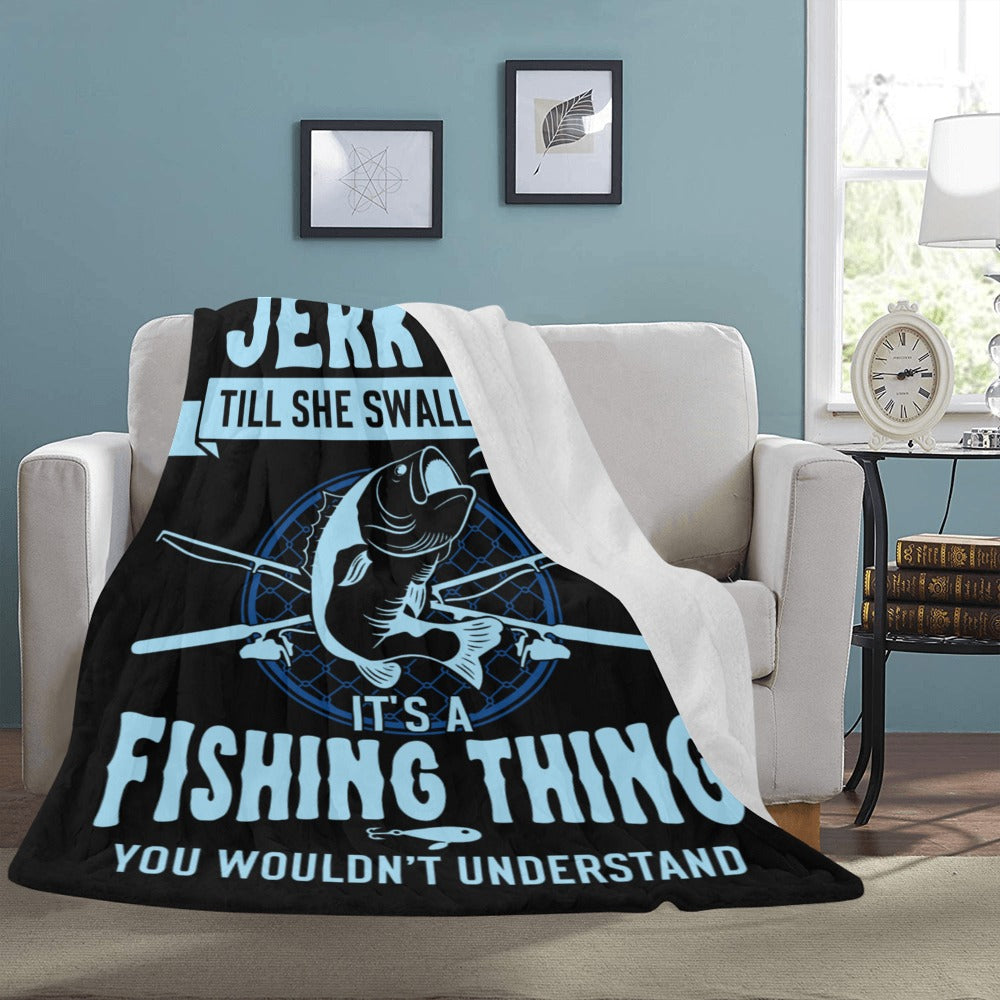 Funny Jerk it Til She Swallows Ultra-Soft Micro Fleece Blanket