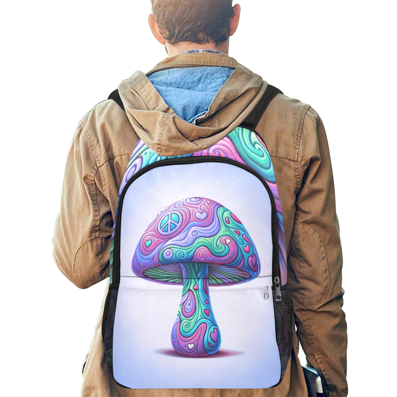 Cosmic Blue Psychedelic Mushroom Backpack - Cranberry Lake Design Co.  #