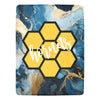 Blue Gold Marble Honeycomb Hornets Ultra-Soft Micro Fleece Blanket