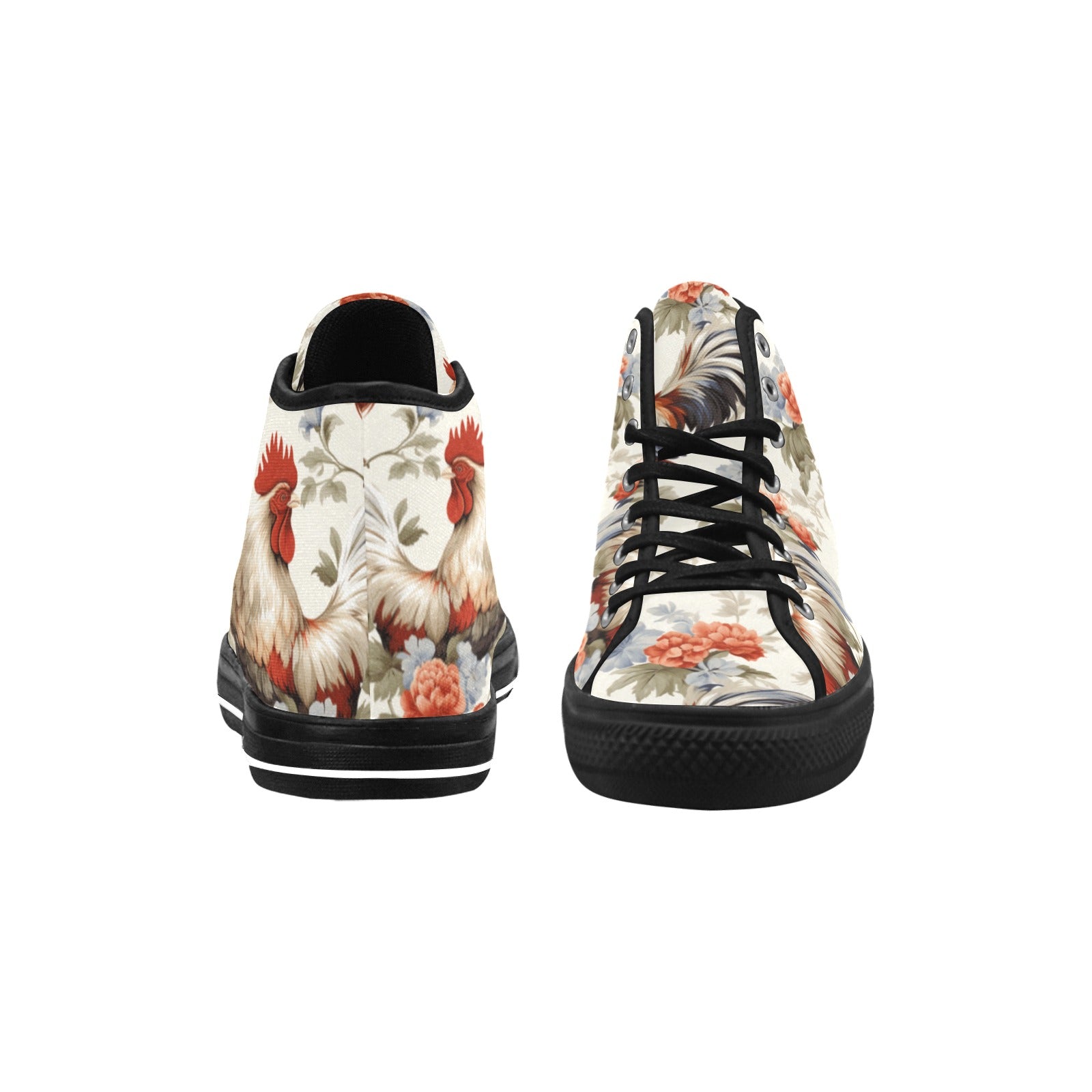 Country Chic Rooster & Floral High-Top Canvas Shoes - Cranberry Lake Design Co.  #