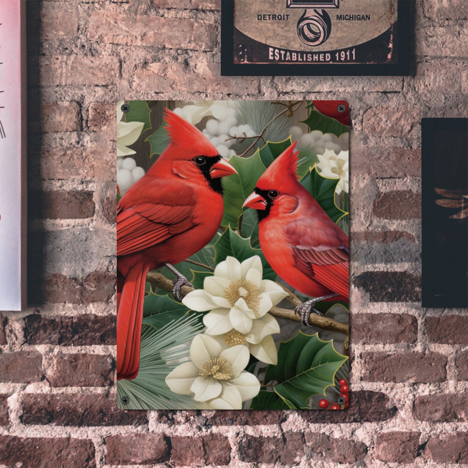 Red Cardinal Metal Sign | 12x16" Bird Wall Art | Indoor/Outdoor Decor by MIWallArt