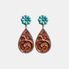 Turquoise Flower Teardrop Earrings