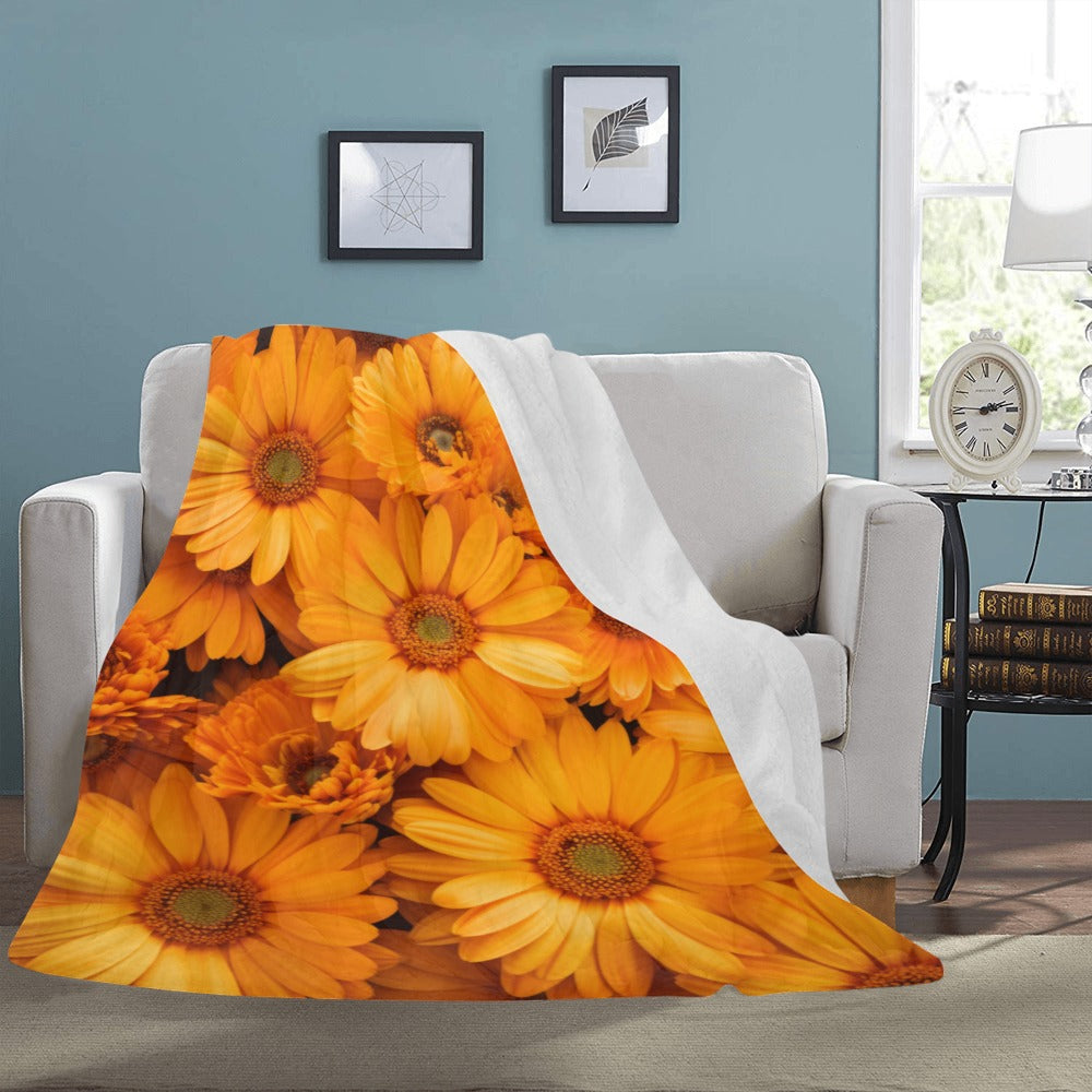 Golden Daisy Floral Throw Blanket - Ultra-Soft 60x80 Fleece Blanket with Bright Yellow Daisy Design