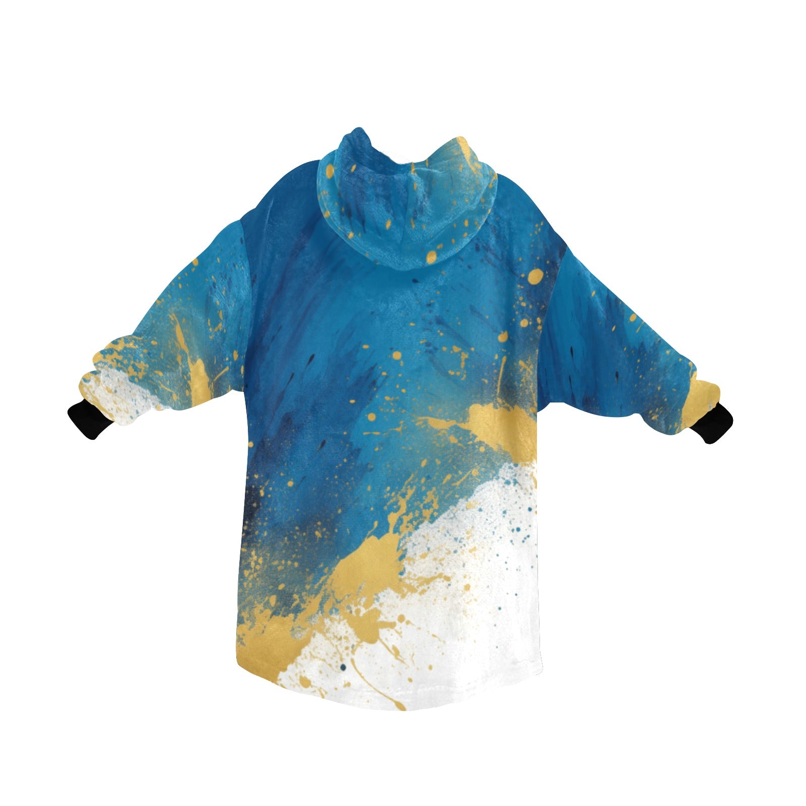 Blue and Gold and White Blanket Hoodie for Women - Cranberry Lake Design Co.  #