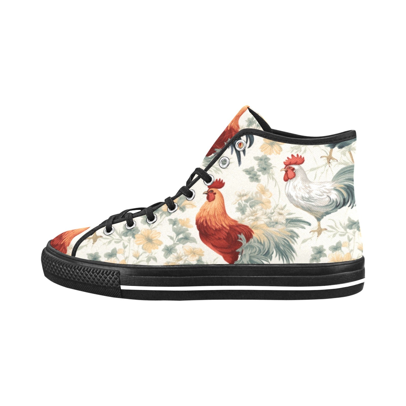 Quirky Roosters High-Top Canvas Shoes - Cranberry Lake Design Co.  #