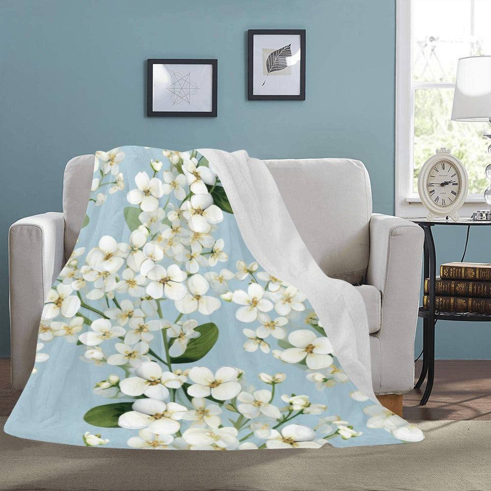 Elegant Floral Throw Blanket by Cranberry Lake Designs