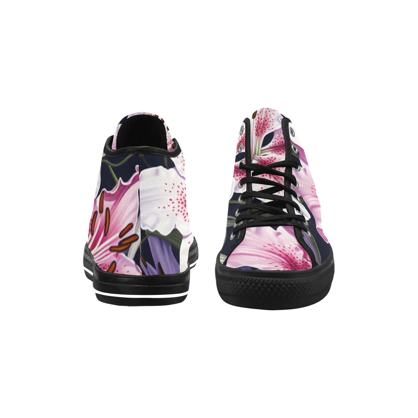 Pink Lily Blossom High-Top Sneakers - Cranberry Lake Design Co.  #