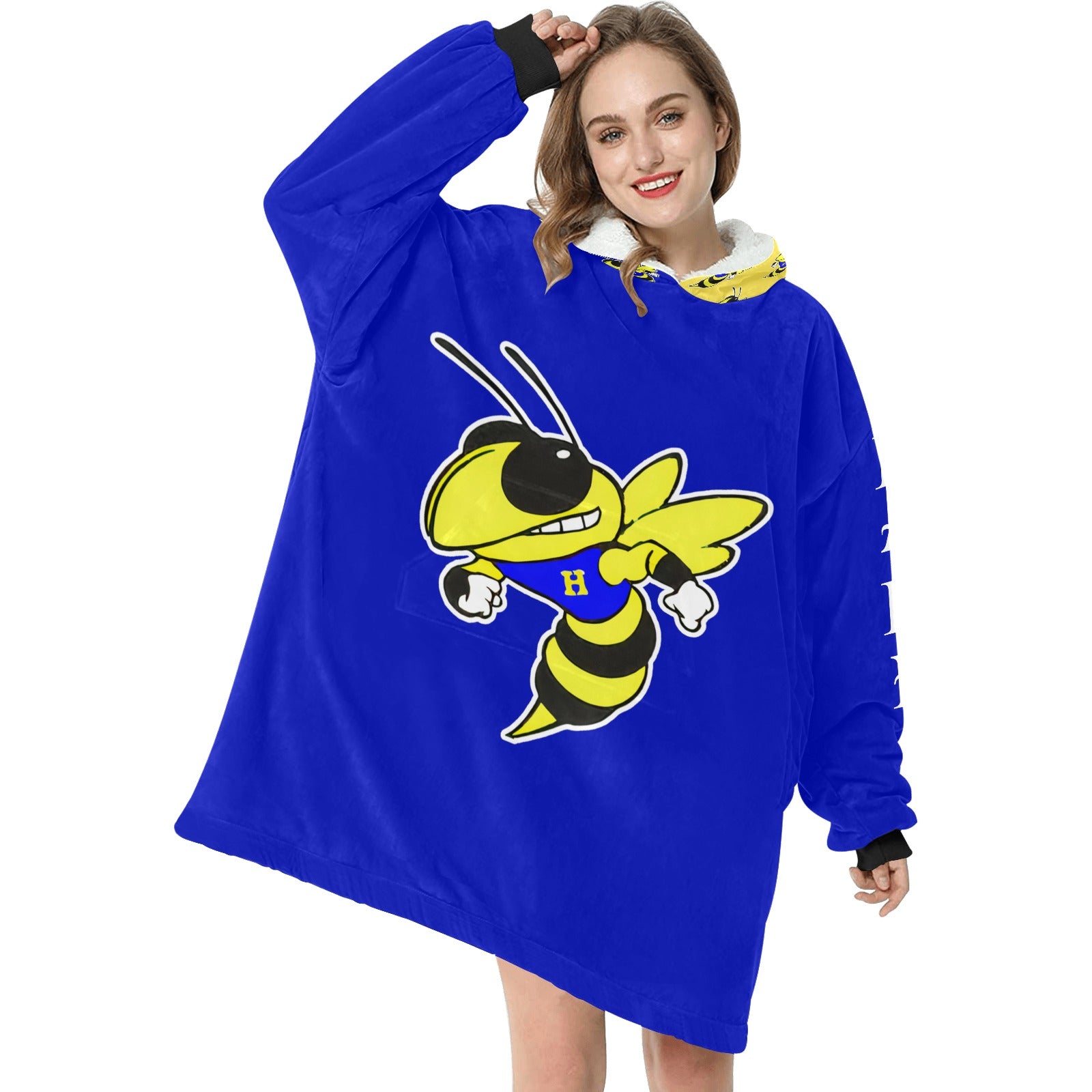 Harrison Hornets Plush Blanket Hoodie - Cranberry Lake Design Co.  #