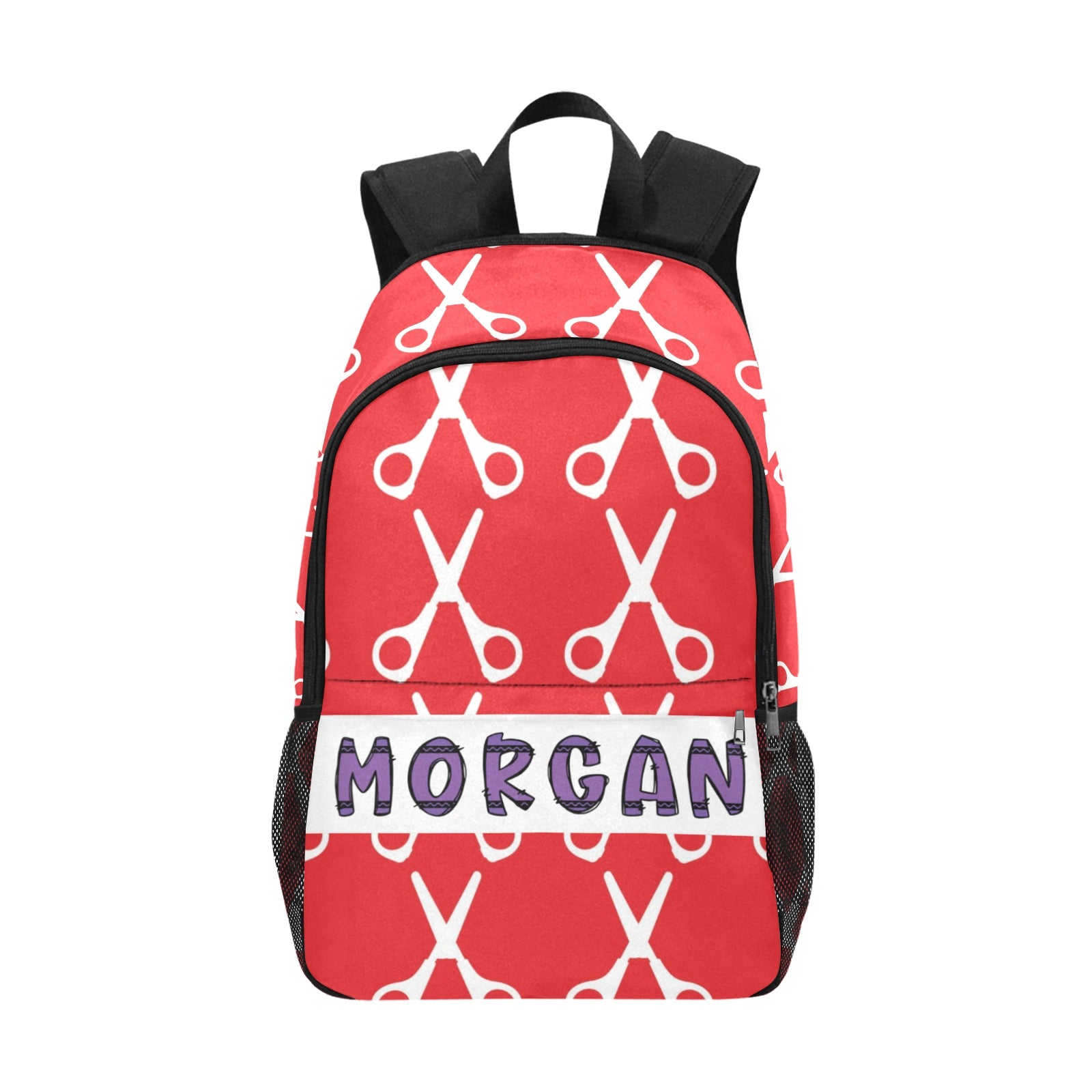 Snip and Sketch: Red and White Scissor Crayon Backpack - Cranberry Lake Design Co.  #