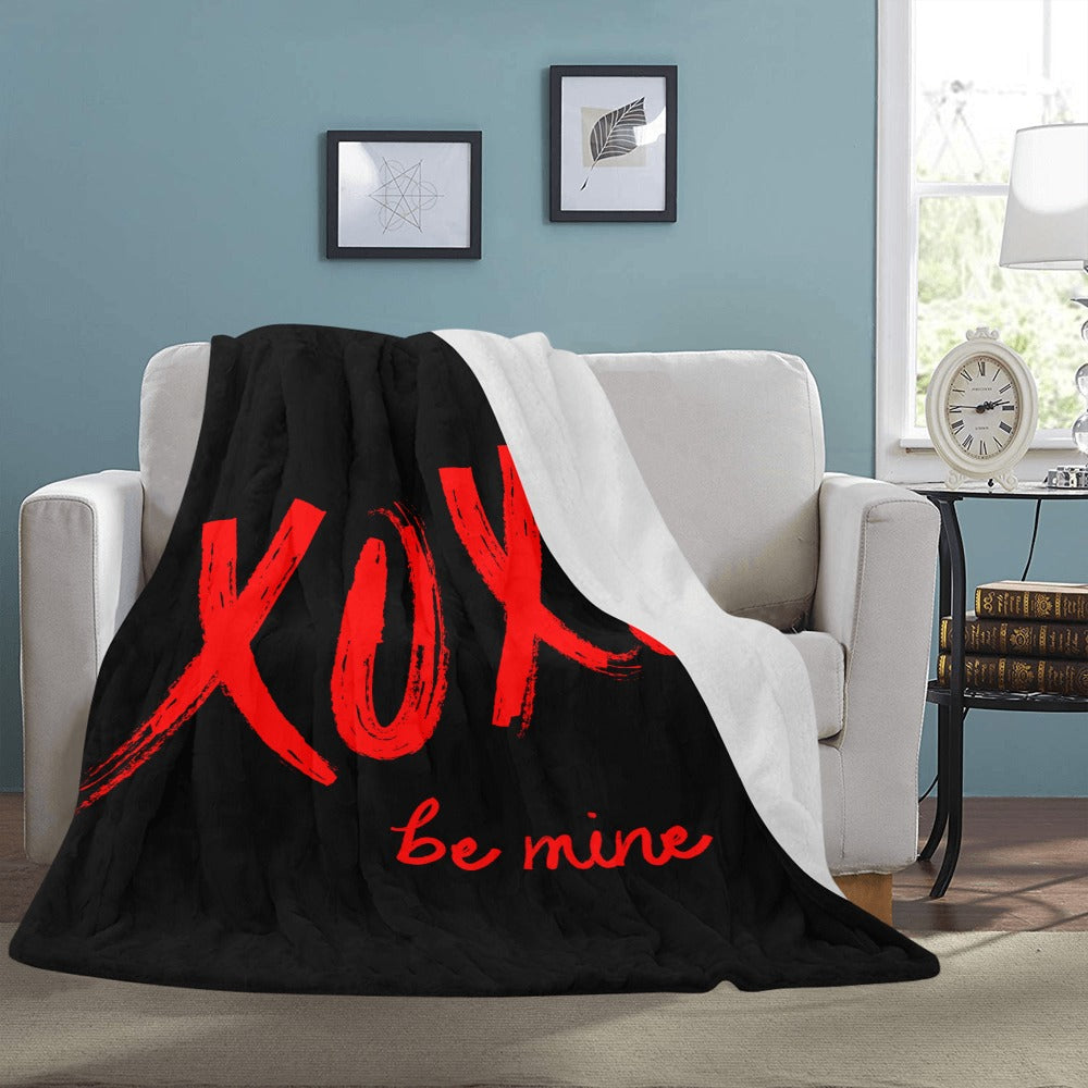 XOXO Be Mine - Black Ultra-Soft Micro Fleece Blanket