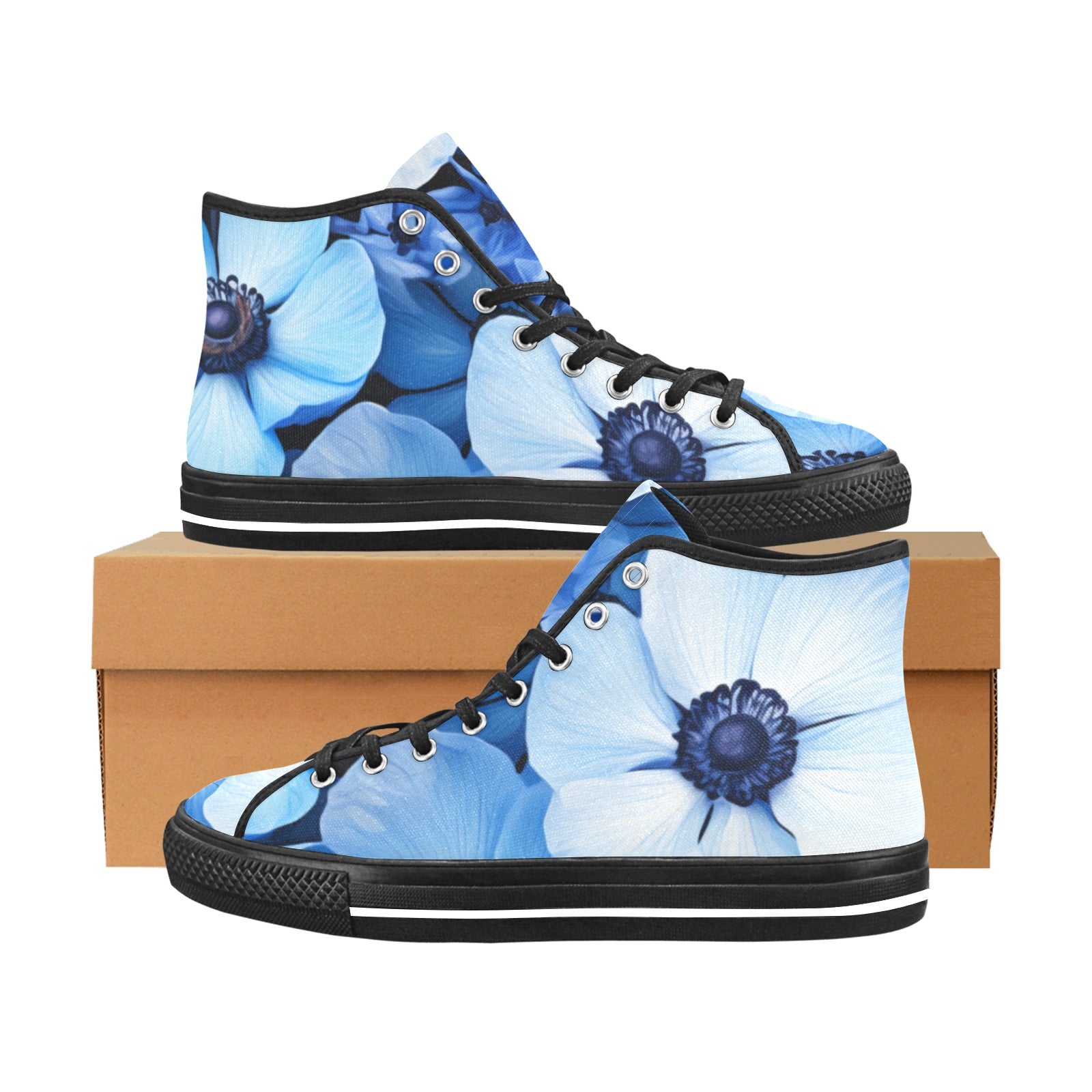 Cranberry Lake Designs Bluebell Floral High Top Canvas Women's Shoes - Cranberry Lake Design Co.  #