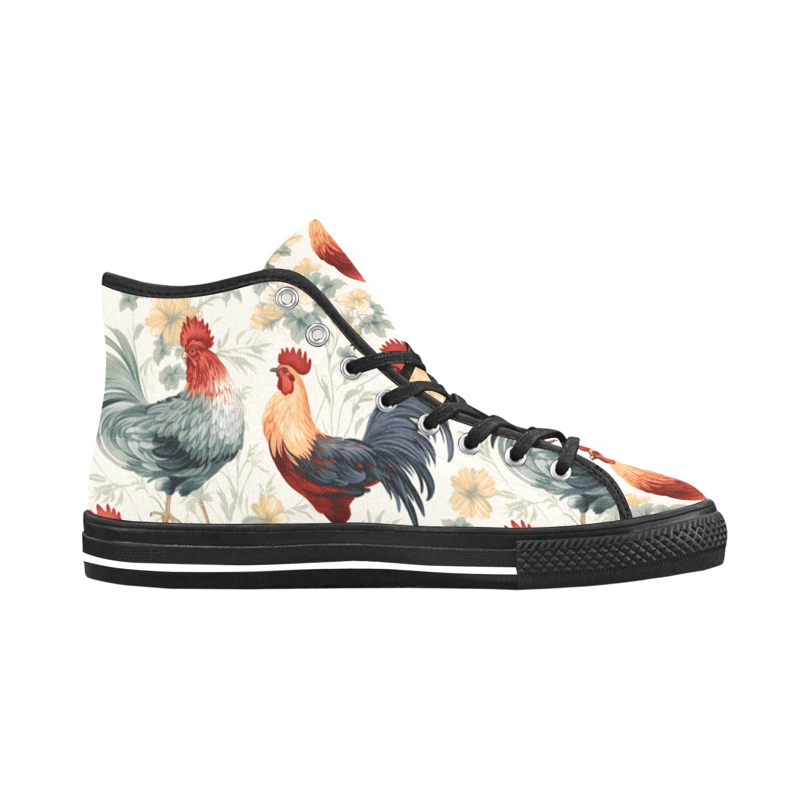 Quirky Roosters High-Top Canvas Shoes - Cranberry Lake Design Co.  #