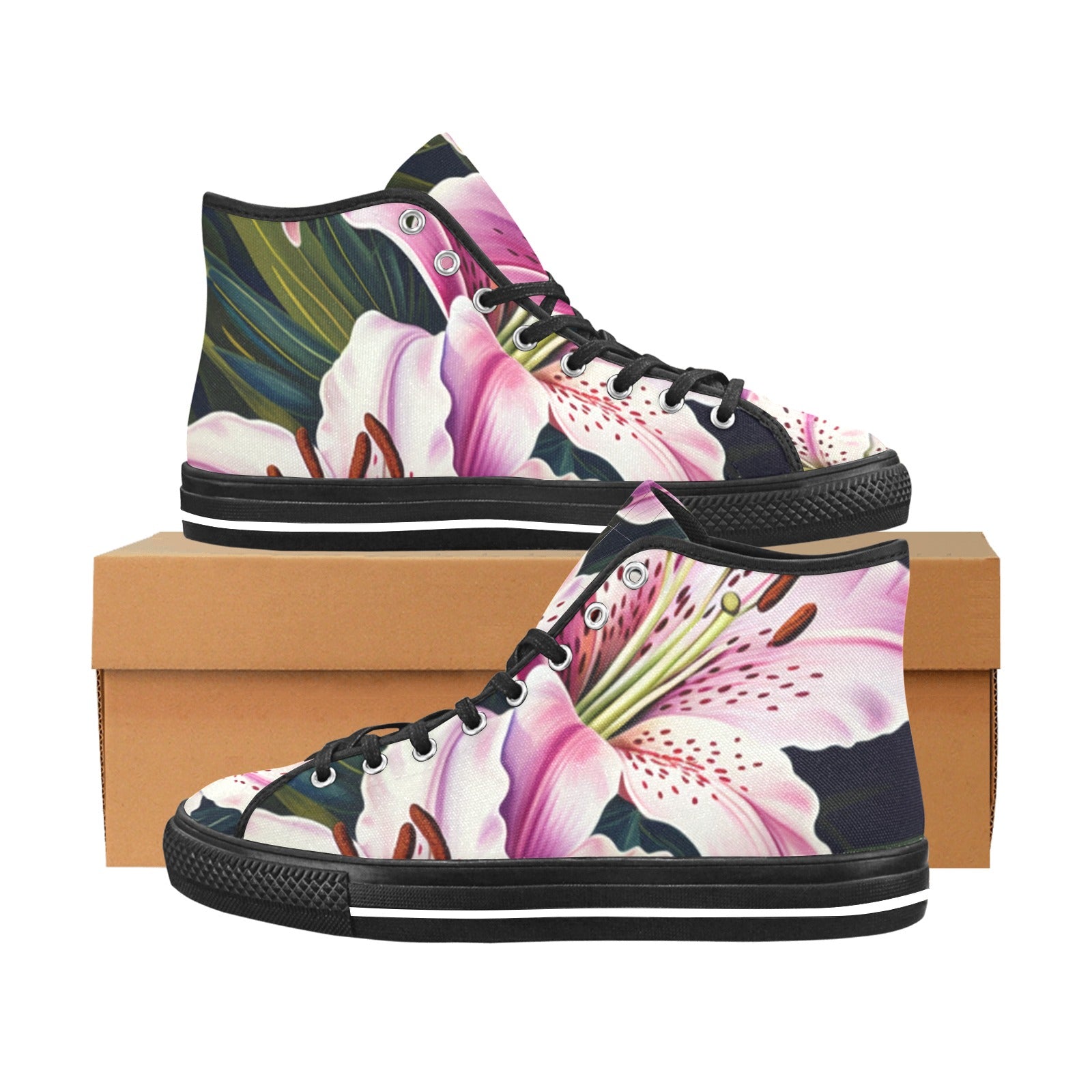 Cranberry Lake Designs Stargazer Lily Vancouver High Top Canvas Women's Shoes - Cranberry Lake Design Co.  #