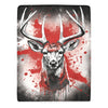 Red & White Trophy Buck Gift for Hunters Cranberry Lake Designs Ultra-Soft Micro Fleece Blanket 60" x 80"